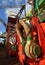 Close ups of huge construction u bolts mounted on derrick of a semi submersible derrick barge.