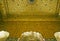 Close ups of wall with gold colours at Sachkhand Gurudwara saheb Gurdwara sahib ; nanded