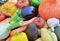 Close on various  colorful vegetables in bulk