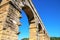 Close view of Aqueduct Pont du Gard in southern France