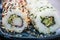 Close view on california vegetarian rolls