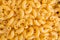 Close view of corn macaroni elbows