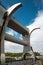 A close view of Falkirk Wheel boat lift