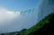 Close view of Niagara Falls from the bottom at the Canadian side