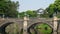 Close view of nijubashi stone bridge and imperial palace in tokyo