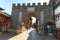 Close view of one of old gates of Lijiang Old Town used to access the city