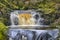 A close view of Pecca Falls, a waterfall near Ingleton in the Yorkshire Dales.