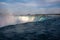 Close view of the raging water at the horseshoe of Niagara Falls