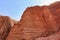 close view of rocks texture in wadi rum desert