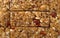 Close view of several flax and almond seed granola bars