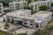 Close view of single floor building looking awesome with greenery plantation