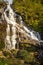 Close view of Steall Waterfall cascades