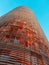 Close view of Torre Agbar, Barcelona, Spain