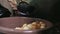 Close view of traditional indian food preparation called puri