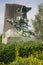 Close view of the wounded eagle monument