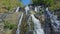 Close Wide Panorama Waterfall among Tropical Forest