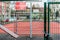 Closed basketball and football playground