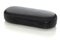 Closed black glasses case on white with clipping p