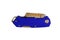 Closed Blue anodized contractors razor knife