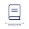 Closed book pixel perfect linear ui icon