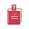 Closed book question mark. Bookmark. Color icon in flat style. Design of the symbol of faq, help, learning