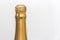 Closed bottle of champagne. Festive alcohol. Champagne bottle isolated