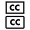 Closed captioning vector icon. cc illustration symbol or sign.