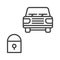Closed Car vector Carsharing Lock concept line icon or sign