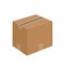 Closed cardboard box icon flat design