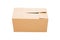 Closed cardboard box isolated over white