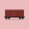 Closed Cargo Wagon Isolated