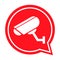 Closed circuit television camera icon, CCTV video protection alert, vector illustration