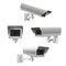 Closed circuit television cameras realistic set. External cctv. Surveillance equipment.