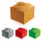 Closed color cardboard boxes