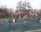 Closed during Coronavirus Covid-19 quarantine empty children`s playground in Russia