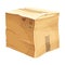 Closed Crumpled Cardboard Box with Tape and Corrugated Sides as Packaging and Shipping Container Vector Illustration