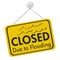 Closed Due to Flooding sign