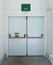 Closed emergency exit doors