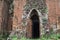 Closed entrance view of Chien Dan, Champa ancient tower in Quang Nam, Vietnam, is a group of three towers from the ancient Champa