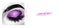 Closed eye with purple glitter eyeshadow. Fashion poster for beauty salon