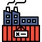 Closed factory icon, Bankruptcy related vector
