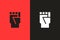 Closed fist flat glyph icon. Vector illustration symbolizing protests, riots, activism, black lives matter and fighting for