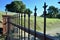 Closed gate on country property