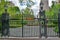 Closed gates of Gramercy Park located in the Gramercy Park Historic District in Manhattan, New York City