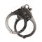 Closed handcuffs isolated on a white background. The concept of crime and punishment