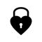 Closed heart padlock design