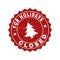 CLOSED FOR HOLIDAYS Grunge Stamp Seal with Fir-Tree