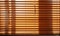 Closed horizontal blinds indoors as a background.