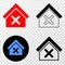 Closed House Vector EPS Icon with Contour Version