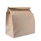 Closed kraft paper bag isolated